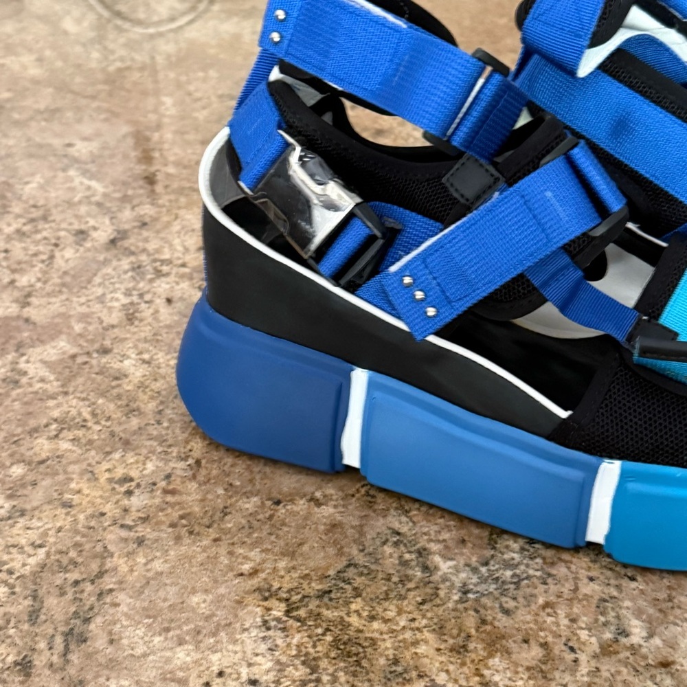 Anthony Wang Platform Sandals Blue Chunky Festival Grunge Womens 10 NIB - Picture 6 of 15